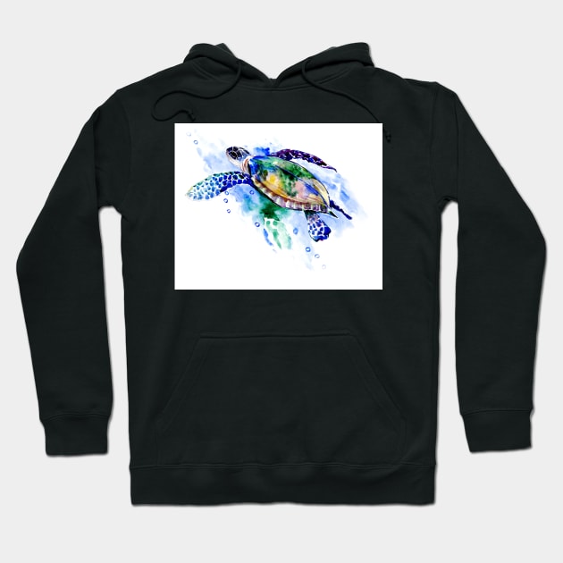 Swimming Sea Turtle Hoodie by surenart